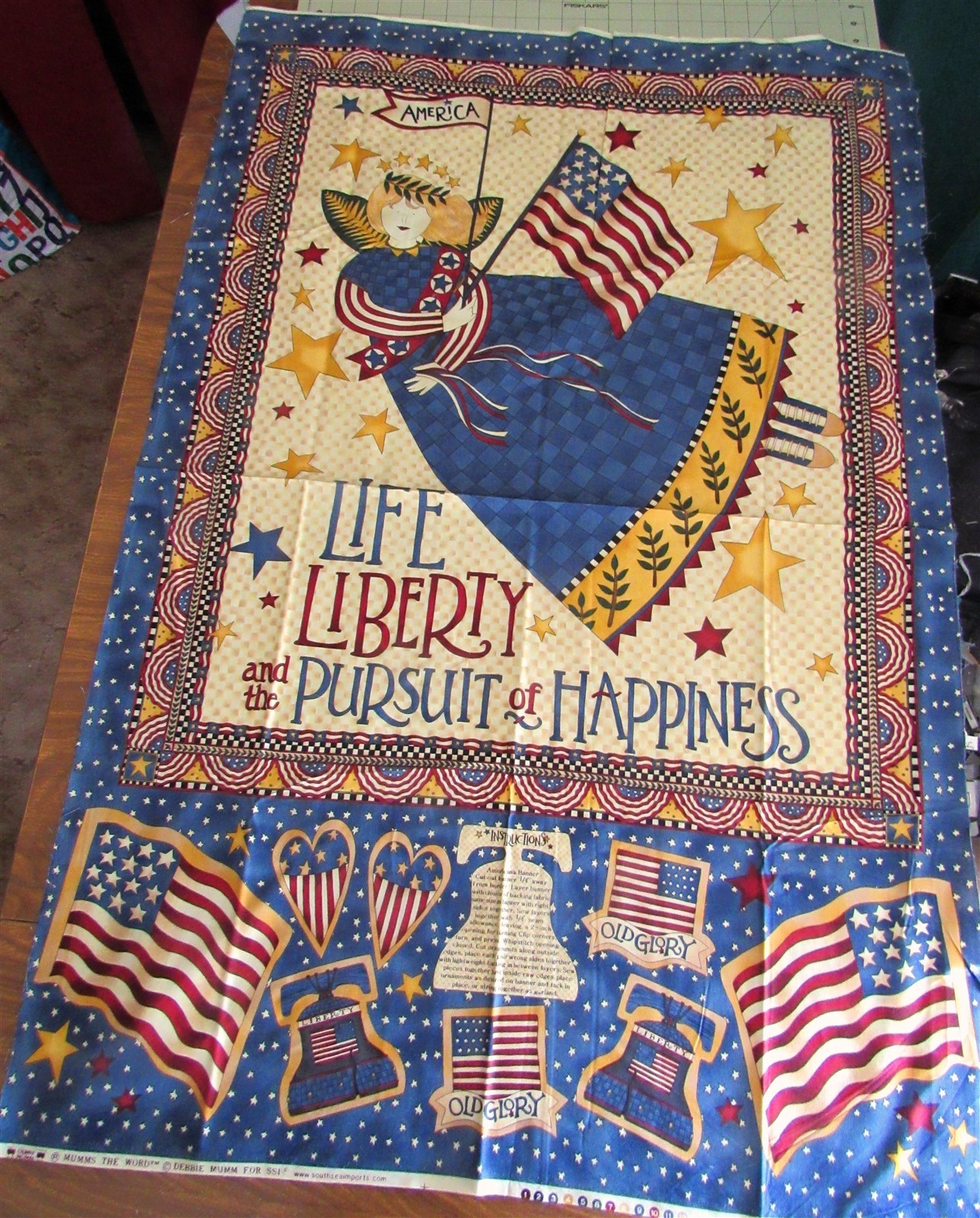 Life Liberty and the Pursuit of Happiness 29″ x 44″ Wall Hanging Debbie Mumm