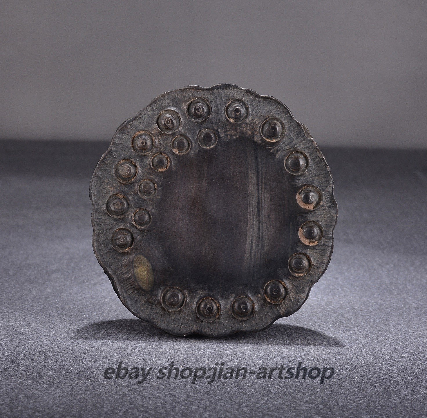 4.5″ Collect Chinese Duan Stone Hand-Carved “Lotus Pod” Design Inkstone