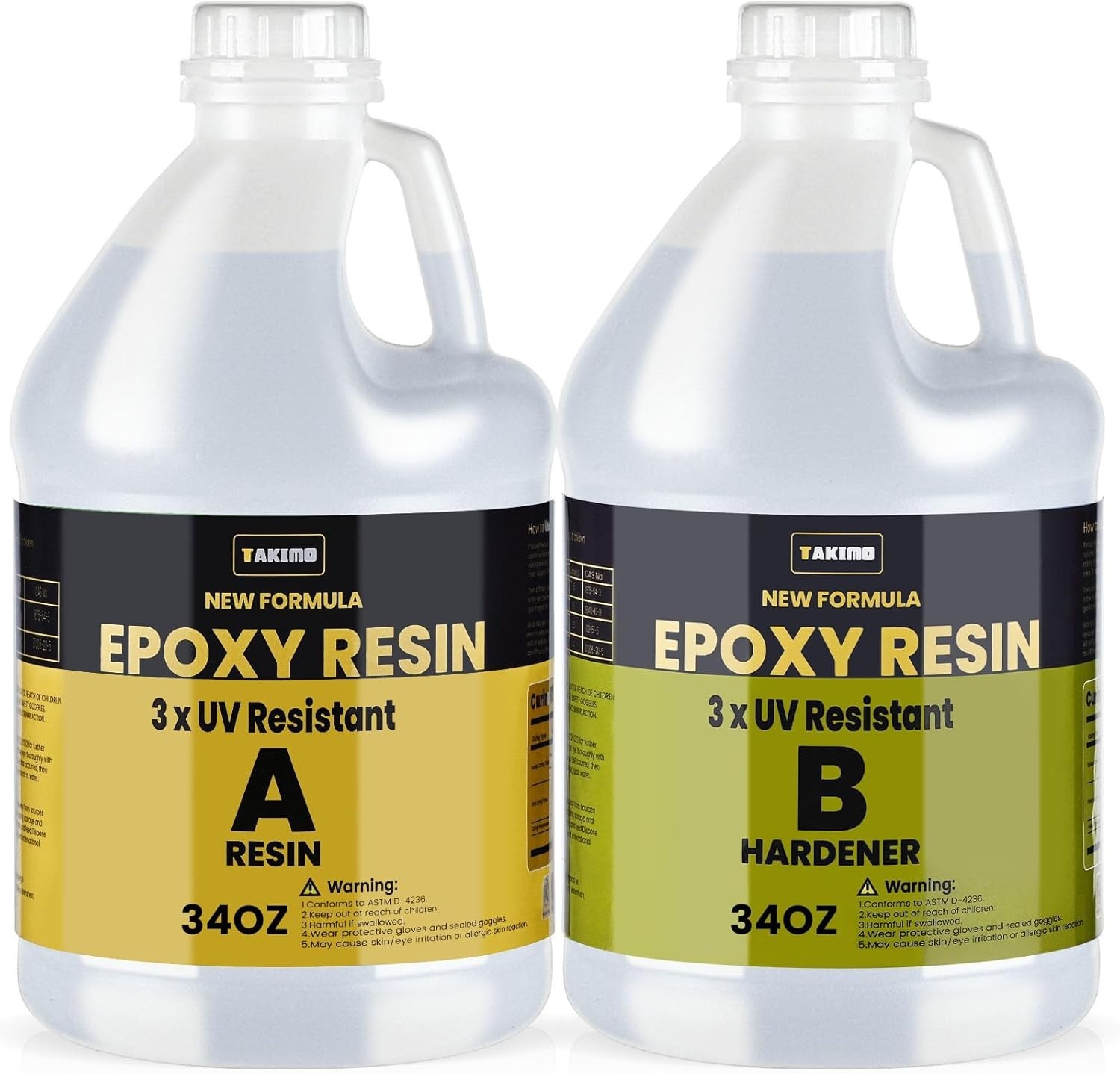 68OZ 3×UV Resistant Resin Kit,No Bubble & Crystal Clear Epoxy Resin for Coati…