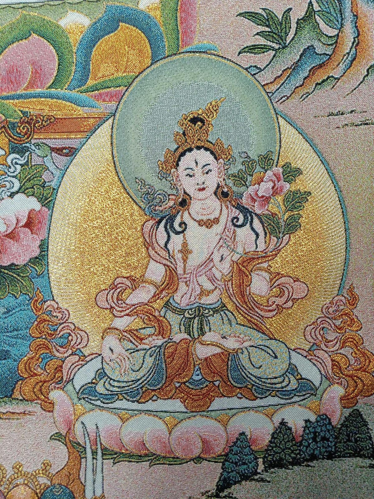 36″ Tibet Tibetan Cloth Silk Amitabha Amitayus Longevity Buddha Tangka Thangka10