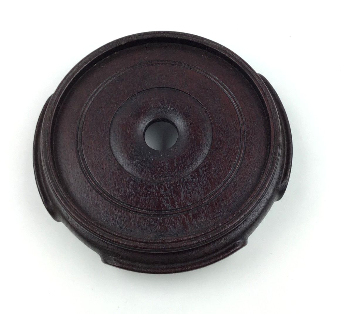 Rosewood Display Stand Hand Carved Round Asian Pedestal Bonsai Teapot Vase Base