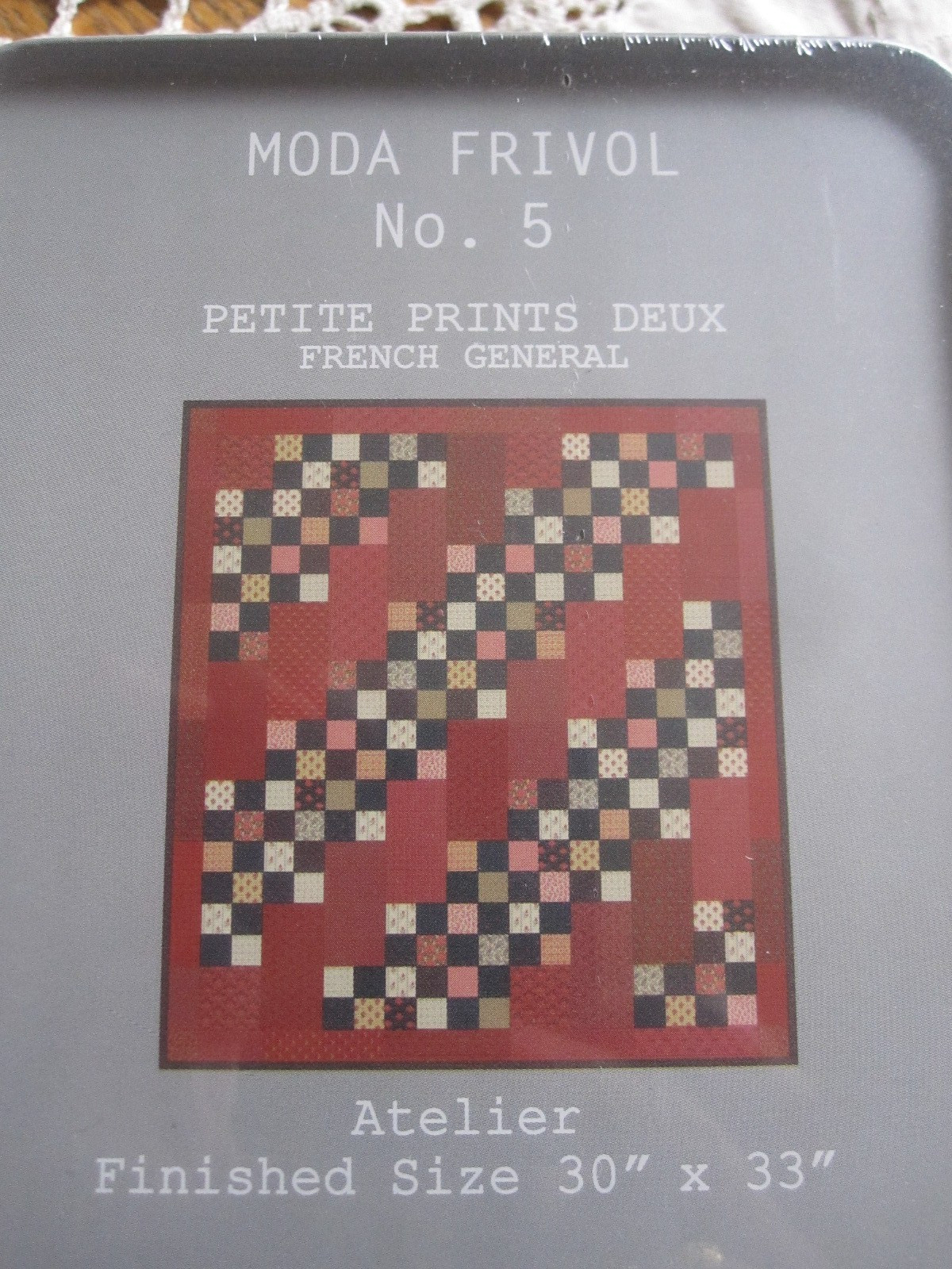 Moda Frivol No. 5 PETITE PRINTS DEUX Quilt Kit + Tin 30″ x 33″ SEALED