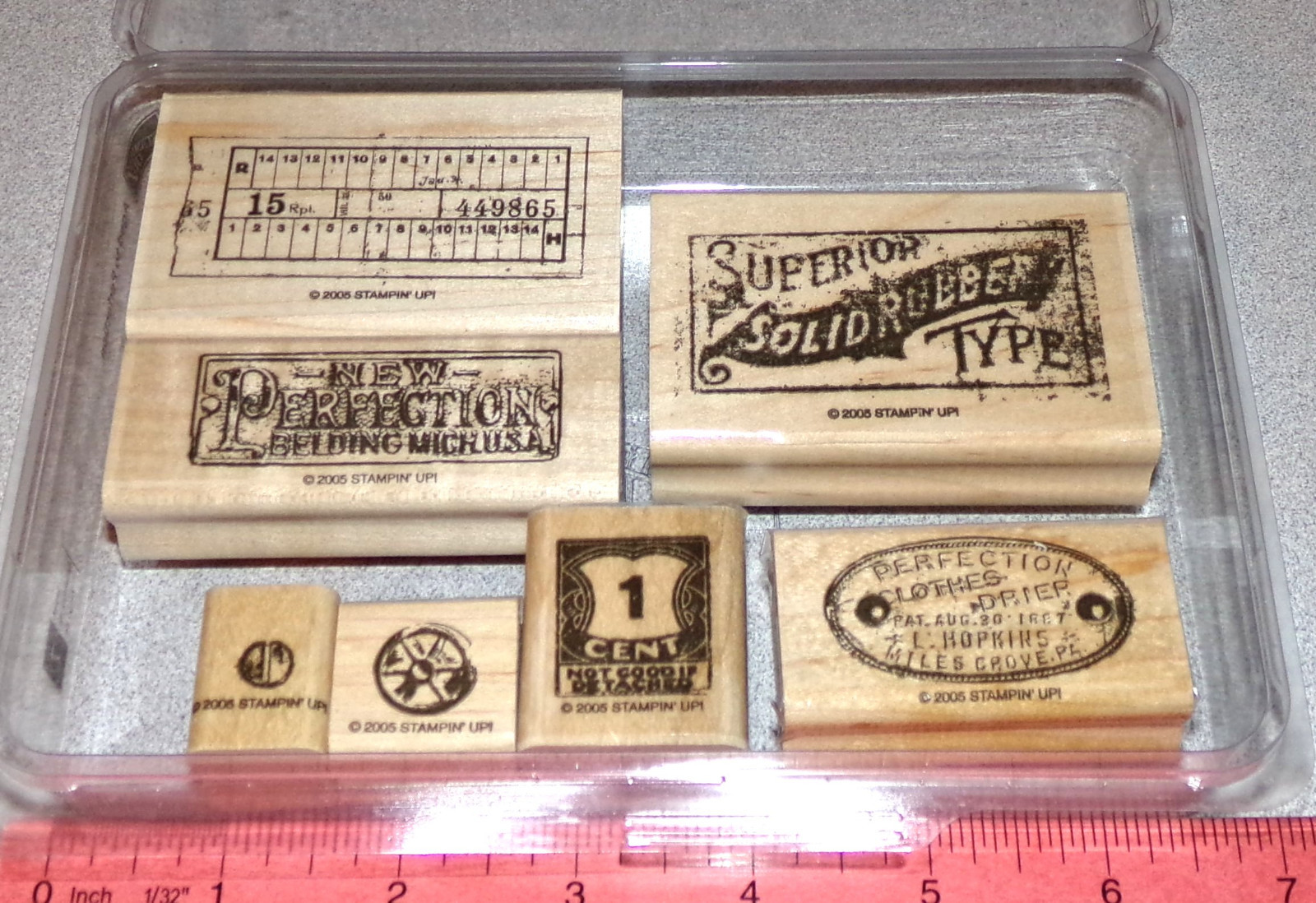 Vintage Looking Metal Signs Rubber Stamp Set by Stampin Up Aged to Perfection