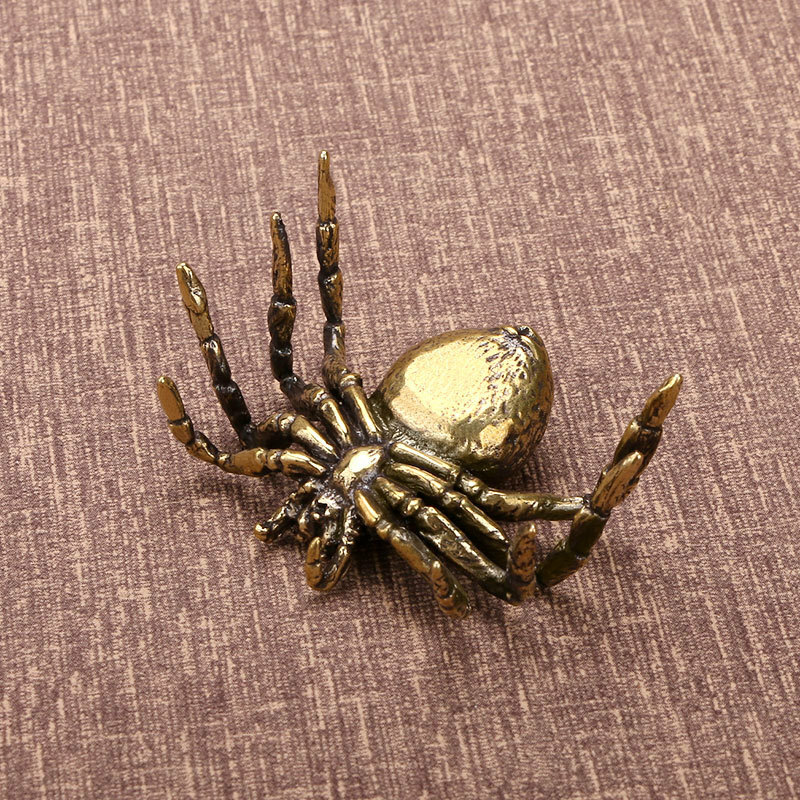Solid Brass Spider Copper Cover Tea Pet Small Bronze Creative Desktop Decoration