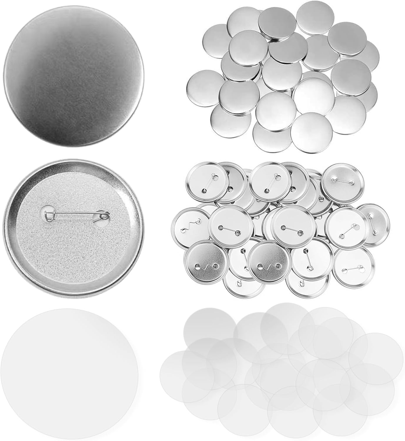 300 Pcs 58mm/2.25 inch Button Supplies Button Parts for Button Maker Machine …