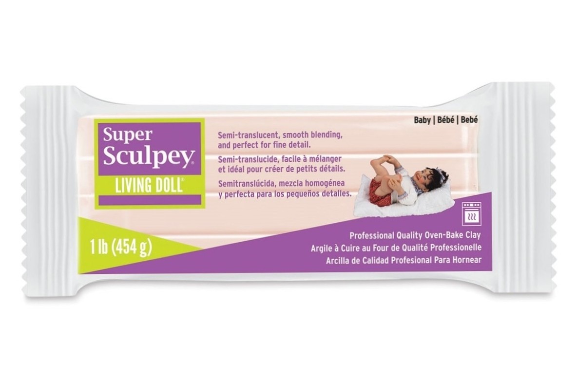 Morezmore M02093 1 lb Living Doll Baby Polymer Oven-Bake Clay Super Sculpey