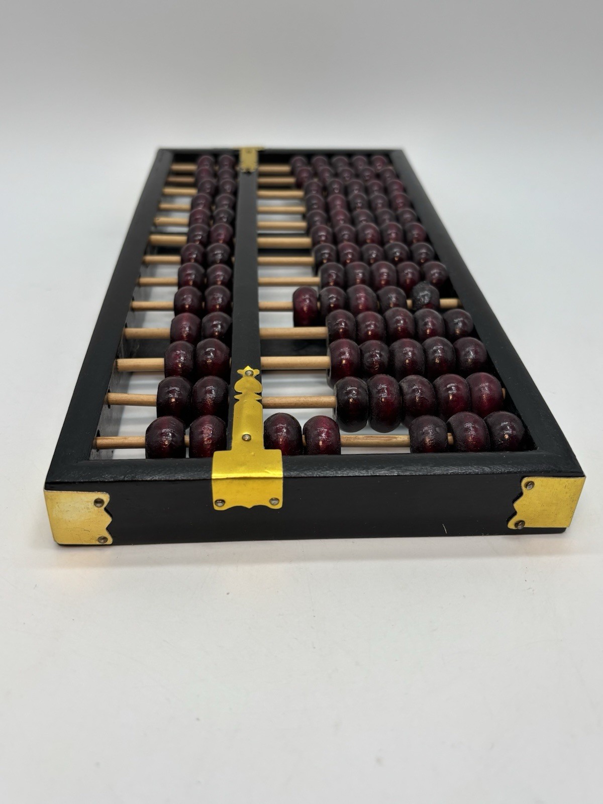 Vintage Flying Eagle Abacus 13 Row 91 Beads Brass Accents 11.5” X 5.5”