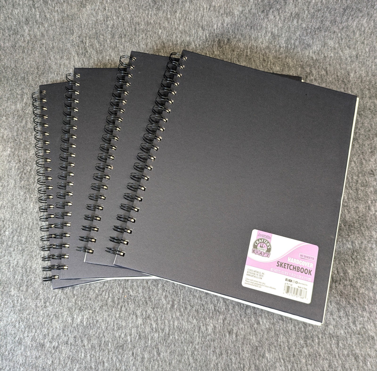 4 ArtSkills Hardcover Sketchbooks 8.5×11 Spiral 80 Sheets Drawing Pads New