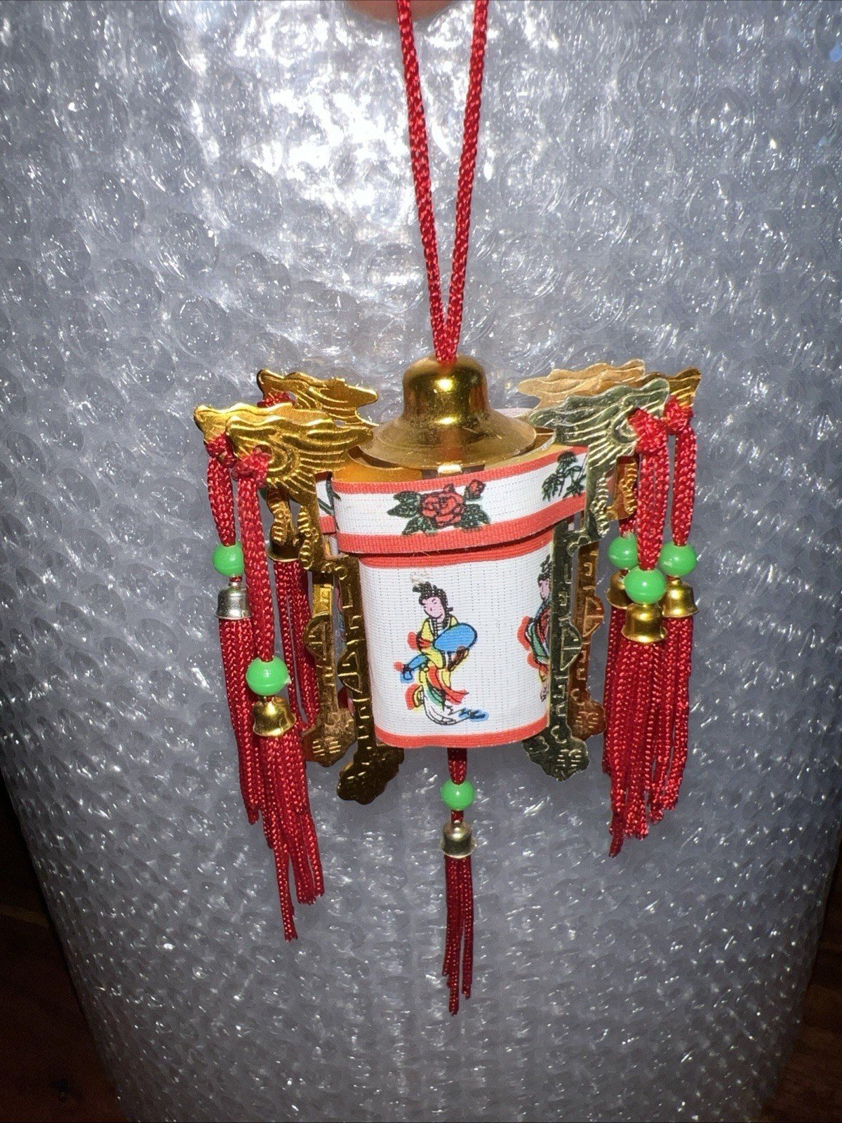 VINTAGE CHINESE PALACE LANTERN SMALL 2″x2″ ORNAMENT MADE IN TAIWAN