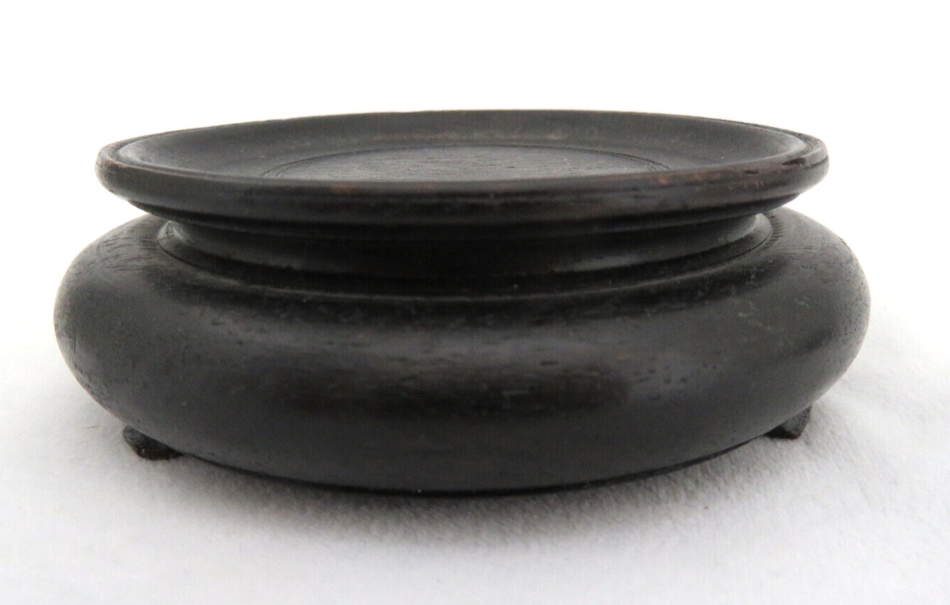 Vintage Chinese Carved Wood Display Stand ~ Vase Bowl Figurine 2 3/4″ D