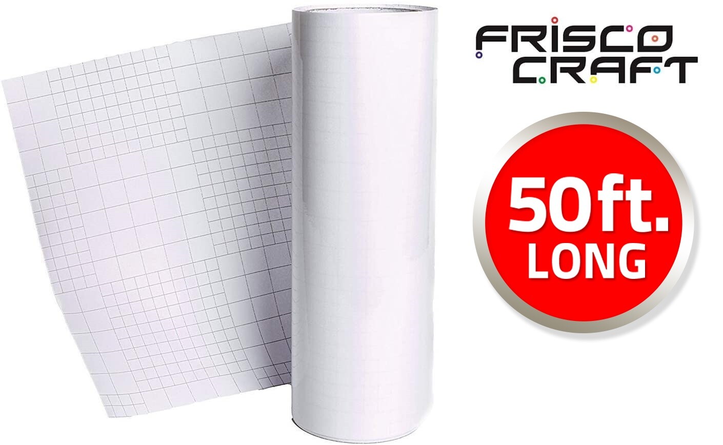 FriscoCraft Hot Transfer Tape for Printable Heat Transfer Vinyl (HTV)-12″ x 50′