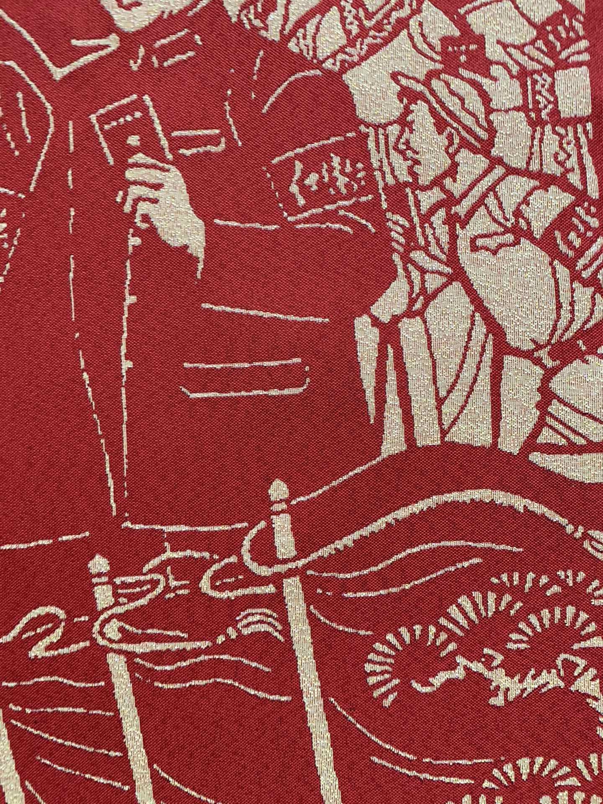 36″China Red Culture Cloth Silk Great Cultural Revolution Home Decor要将文化大革命进行到底2