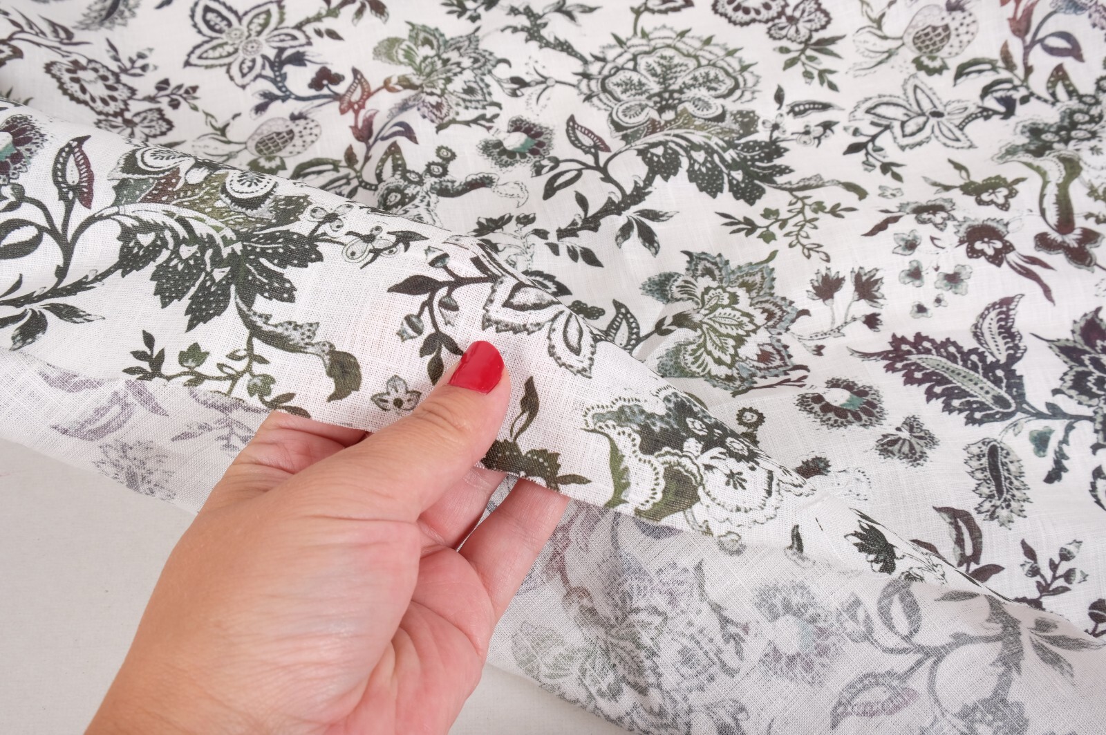 Pure 100% LINEN flower Washed Soft Fabric 190gsm Flax Clothing fashion floral