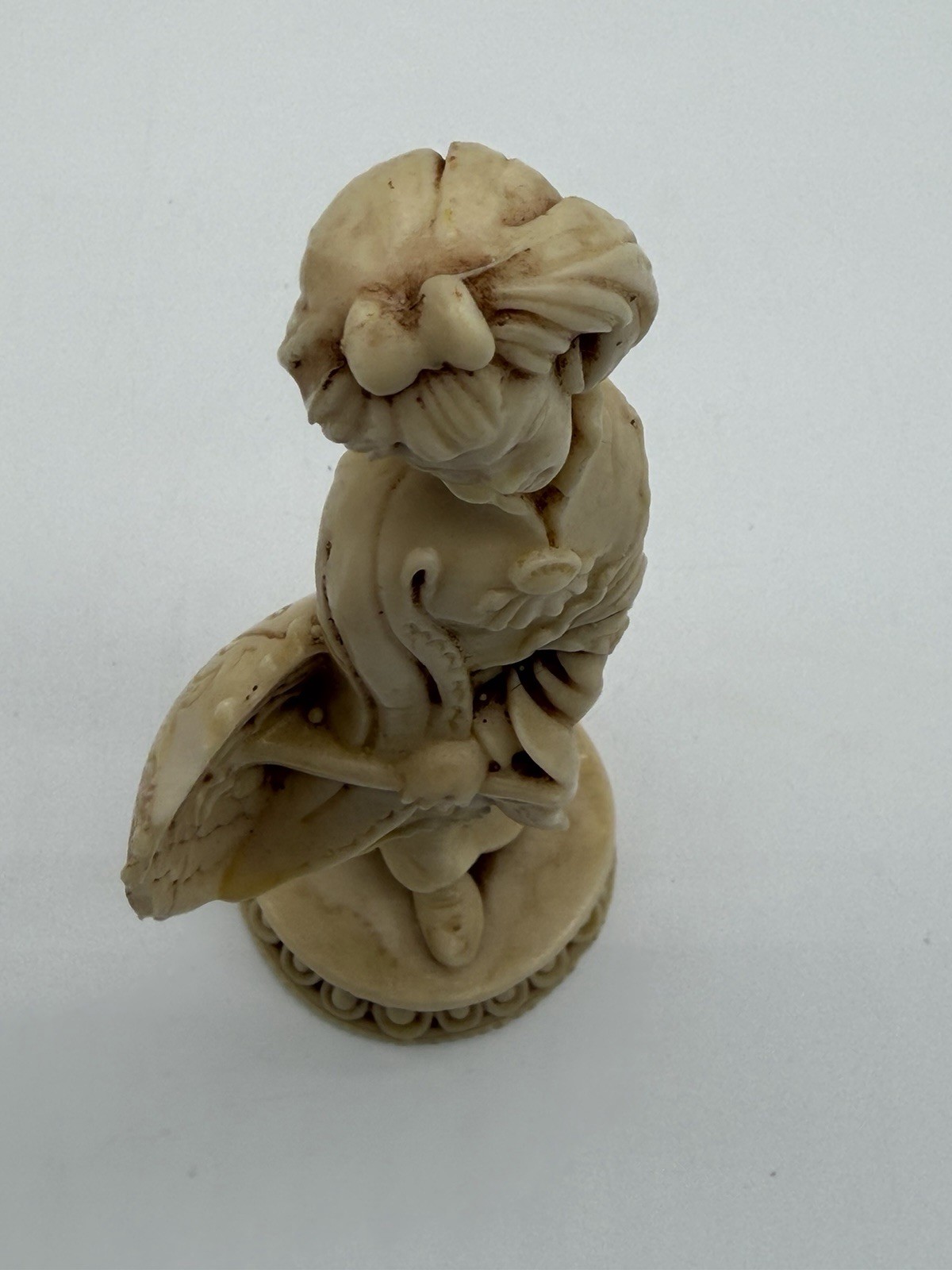 VTG Mid Century Italian Alabaster Resin Geisha Girl Sculpture Figurine 8”