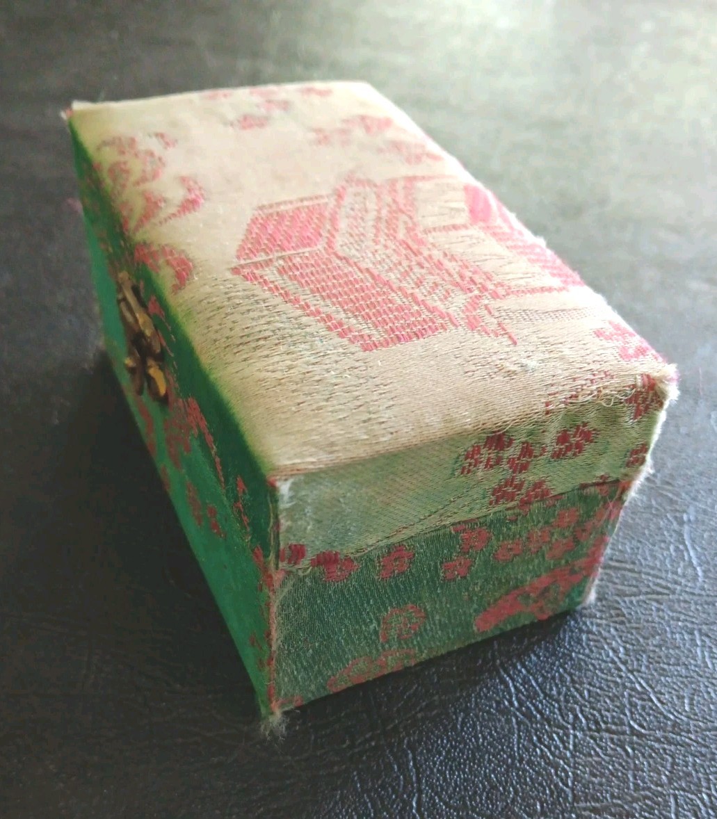 Vtg Chinese Baoding Cloisonné Balls with Brocade Box “USA” Flag Design