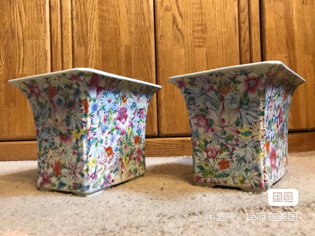 Chinese antique porcelain A pair of flowerpot Late Qing early republic