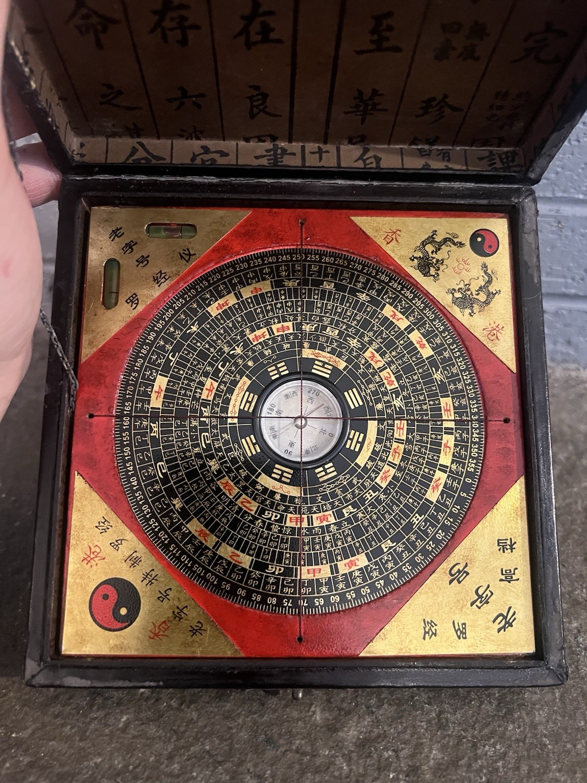 VTG Chinese Asian Astrology Lunar Star Calendar Feng Shui Luo Pan Compass RARE!