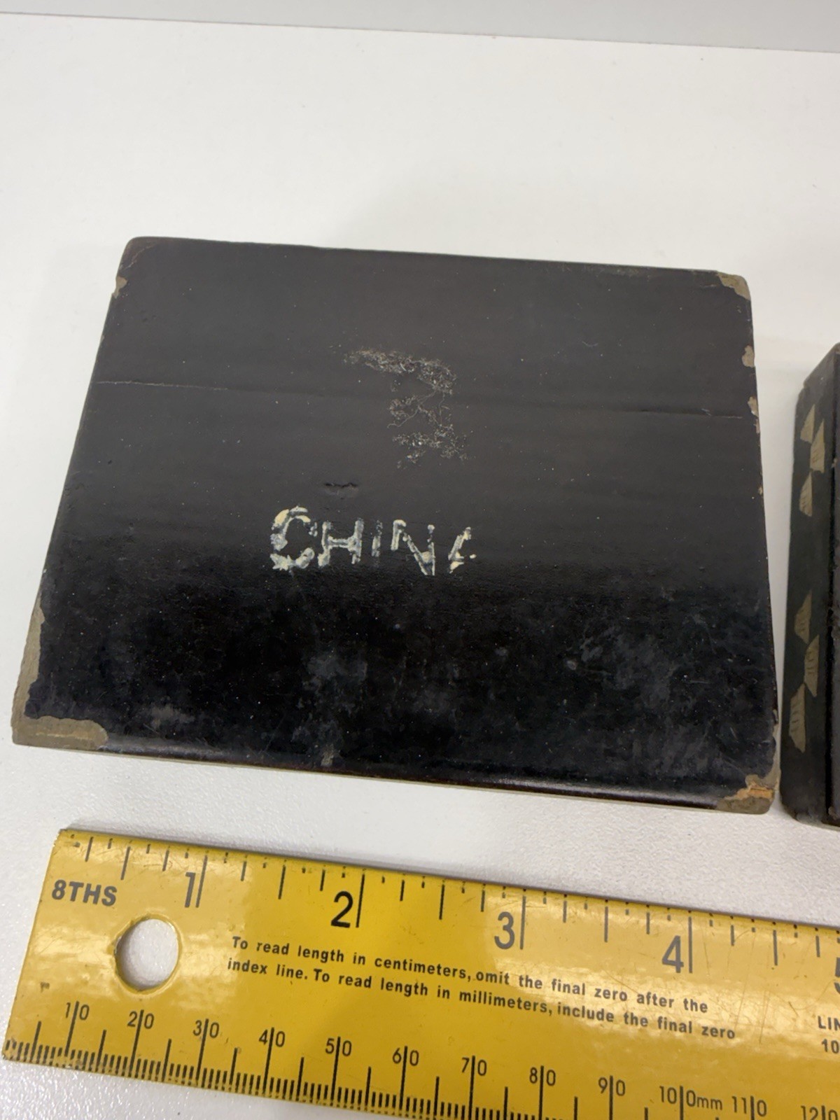 Vintage Antique Chinese Mother of Pearl Inlay Black Lacquer Wooden Box