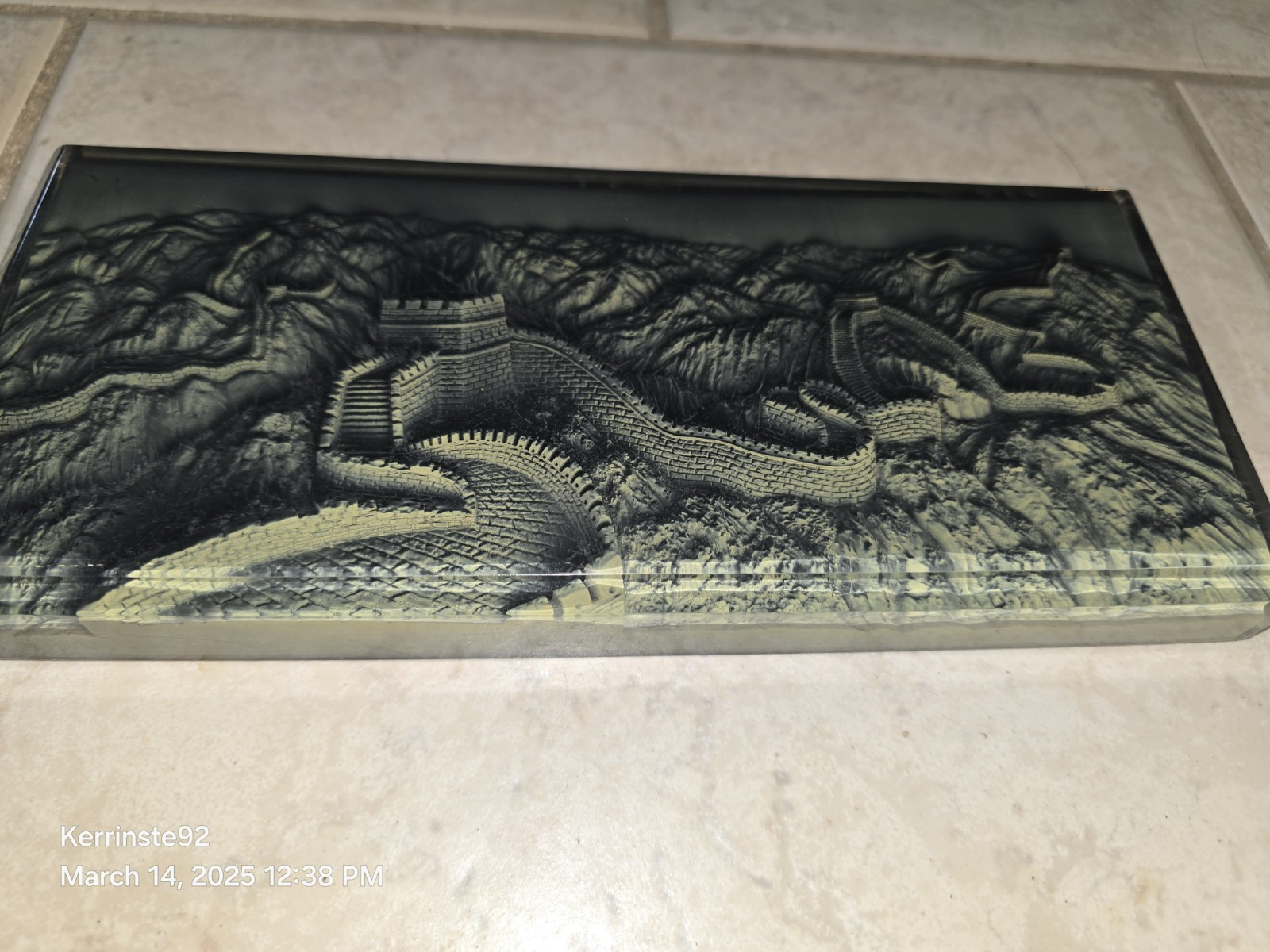 GREAT WALL OF CHINA SCENIC 3D ART STANDING PLAQUE MCM CHINESE DECOR 10″ X 4.5″