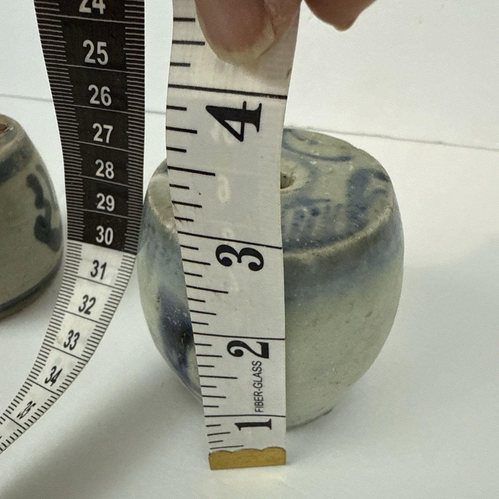 2 Antique Chinese Blue/White Porcelain Barrel Xianglu Lu Incense Burner Holder