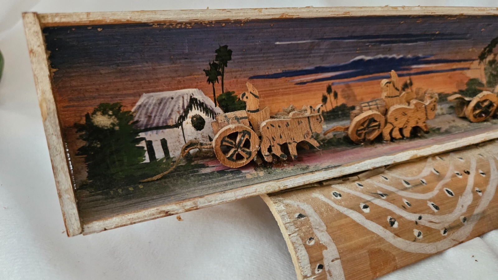 Vintage Chinese Wood Carvings and Folk Art – Boats, Shadowbox Wagons
