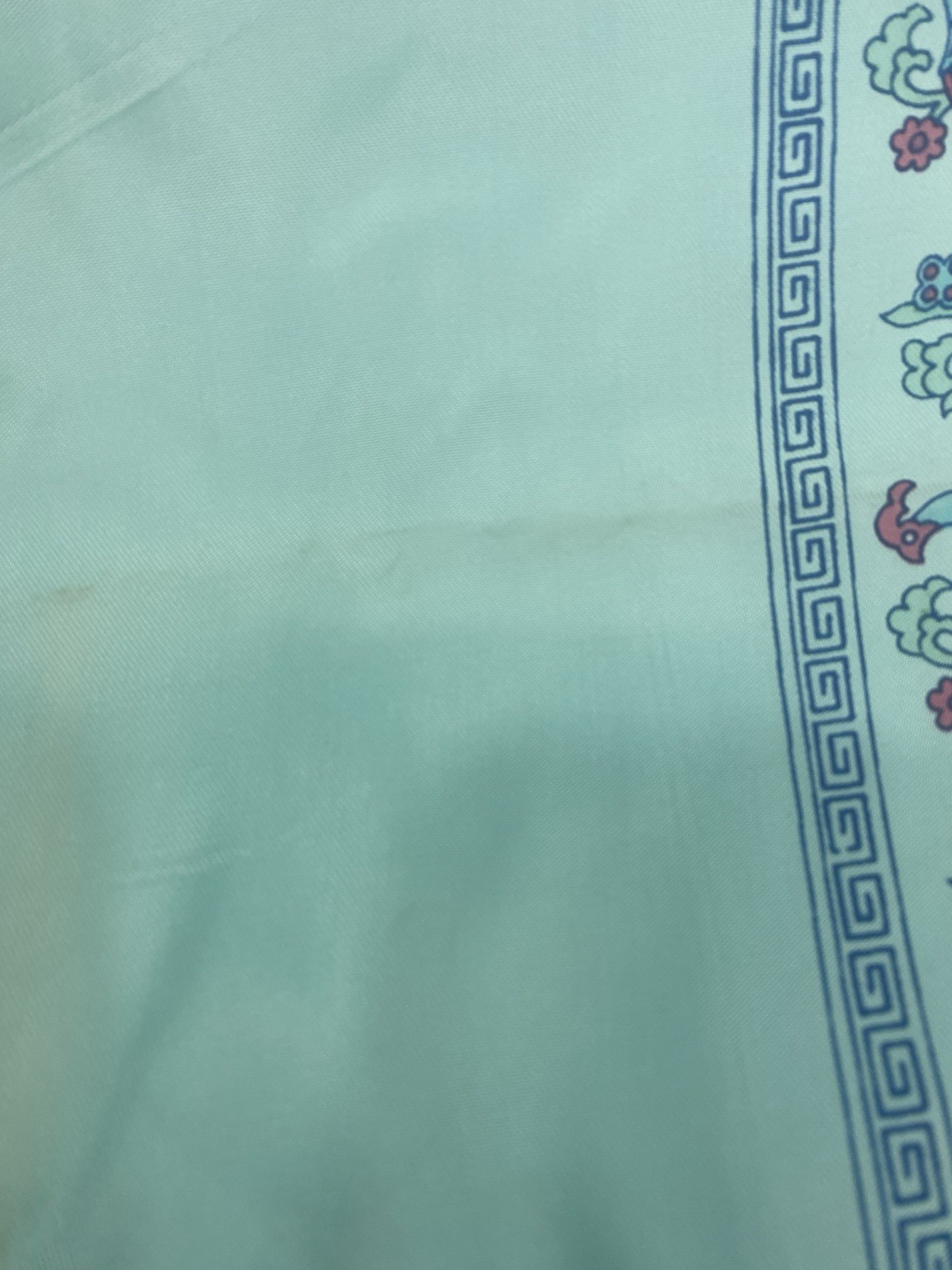 Vintage Chinese Rose Peacock Silk Table Runner Or Scarf 49”x14”
