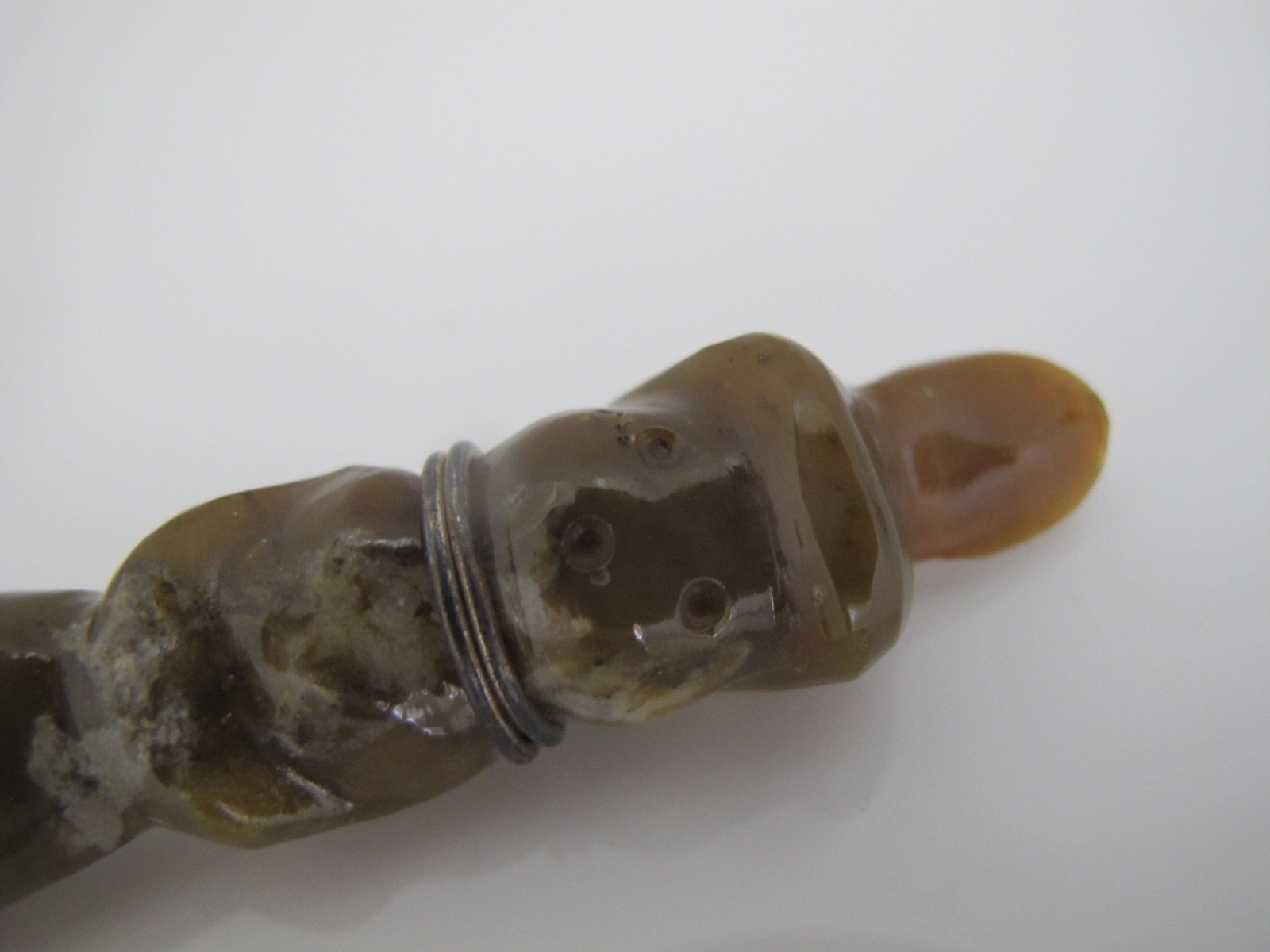 CHINESE Small Carved JADE Green Stone FIGURATIVE Amulet Pendant Figurine
