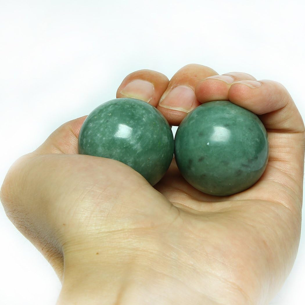 BRABUD 1.57″ Marble Green Baoding Balls Chinese Health Exercise Massage Balls St