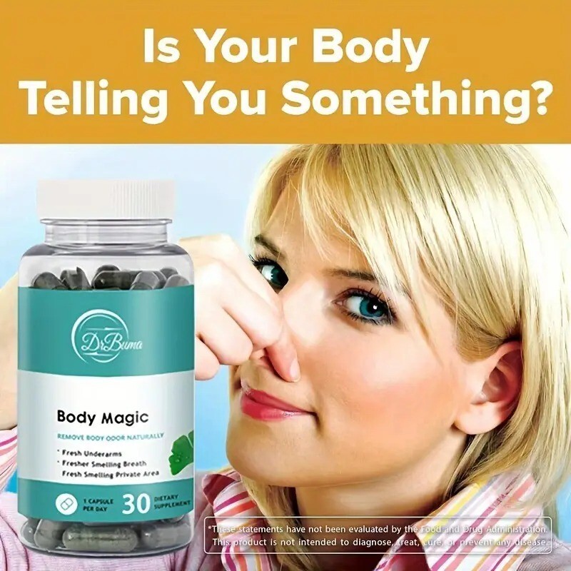 Natural Chlorophyll Capsules – Internal Deodorant for Body Odor Control (30 Ct)