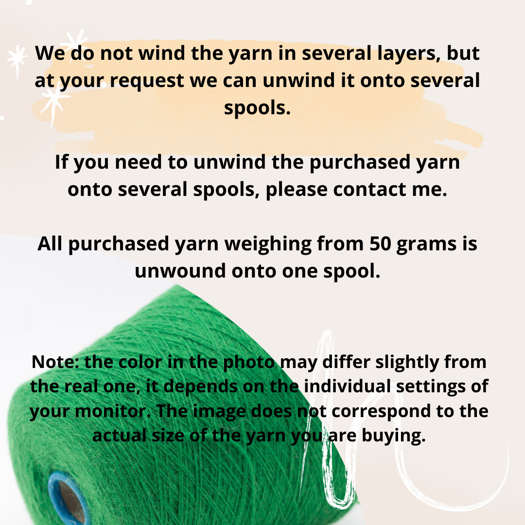 Linen fine yarn on cone 100% Linen 240m/100g (262yards/3.52oz), Per 100g/3.52oz