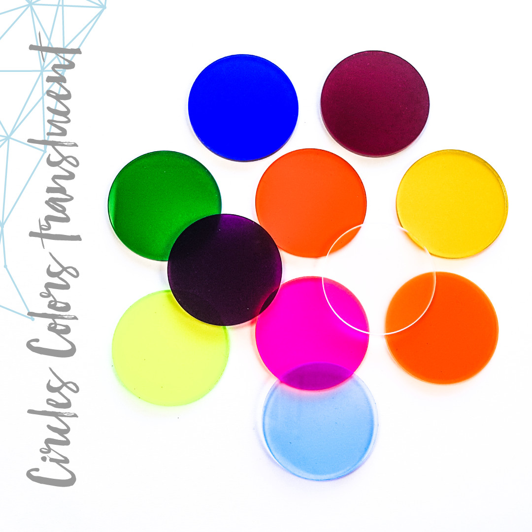 25 ACRYLIC CIRCLE BLANKS TRANSLUCENT 1/8″ THICK(SELECT COLOR&SIZE) ACRYLIC ROUND