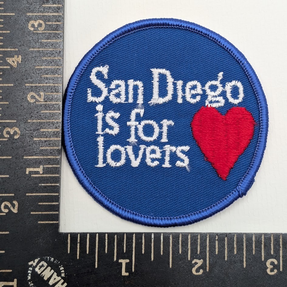 San Diego Is for Lovers Patch 3 Inch Round California Sew On NOS