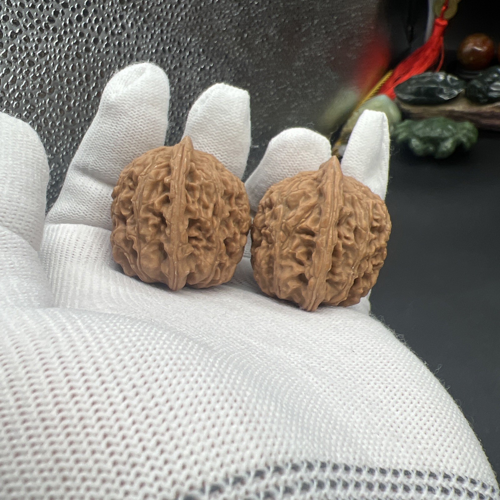 Pair of Match Chinese Health Walnut36×35.5×38mm 精配文玩核桃全品小众～小四喜