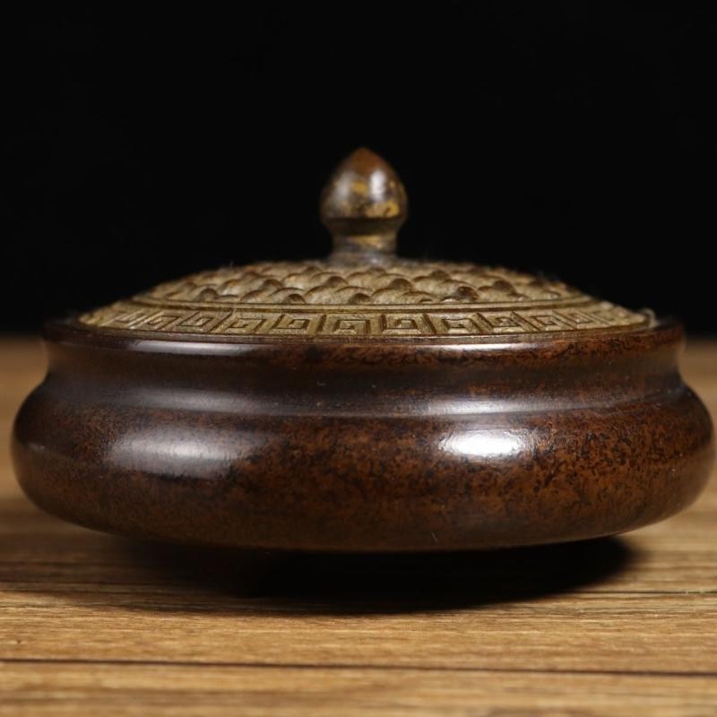 3.5″ Diameter China Retro Antique .Alloy Incense Burner Home Ornament