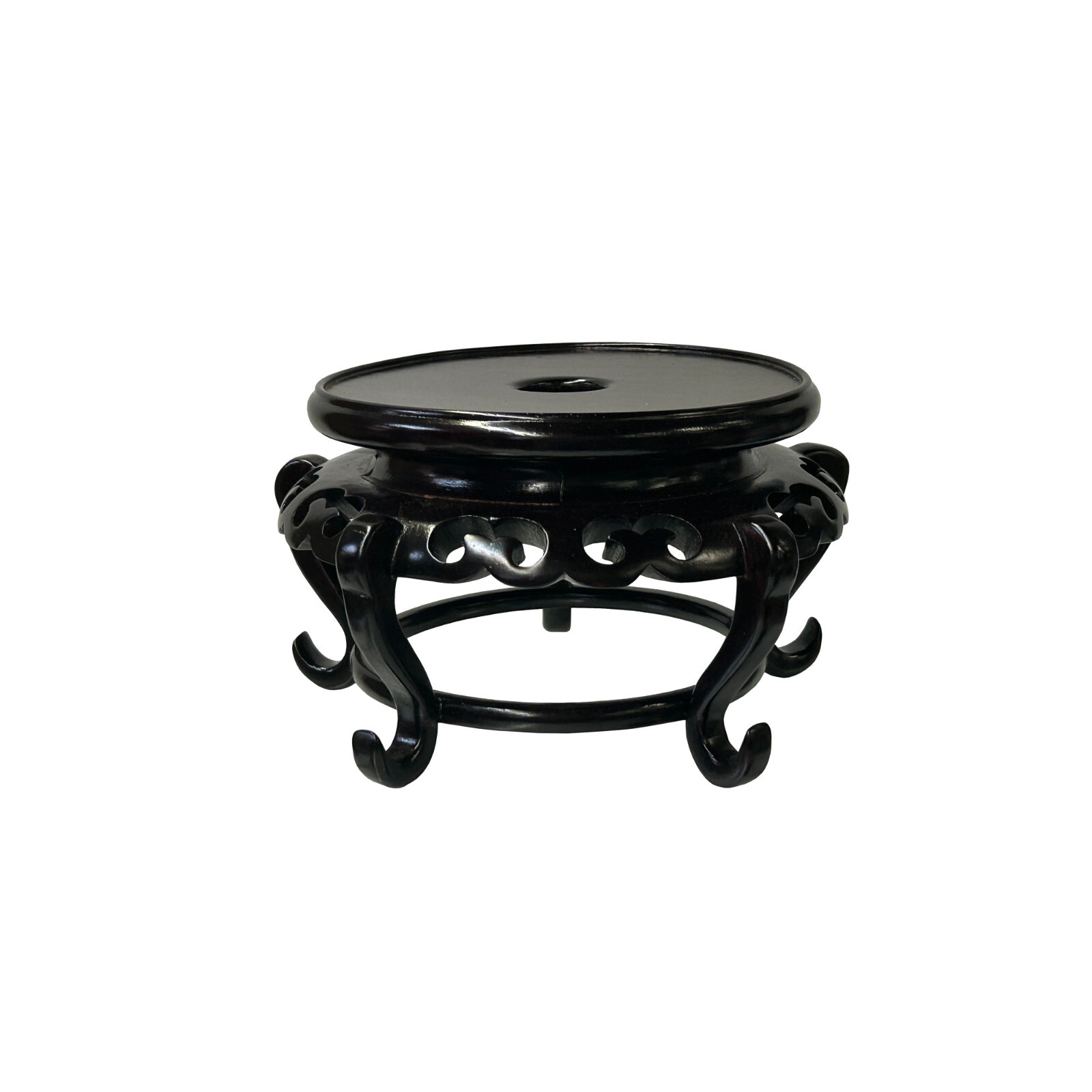 5.75″ Oriental Black Brown 5 Legs Round Wood Stand Riser Easel st1010A