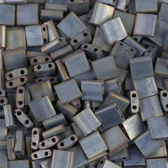TL-2002, Matte Metallic SILVER GRAY, 5g, Miyuki Tila, 2 hole, 5x5x1.9mm, (wt23)