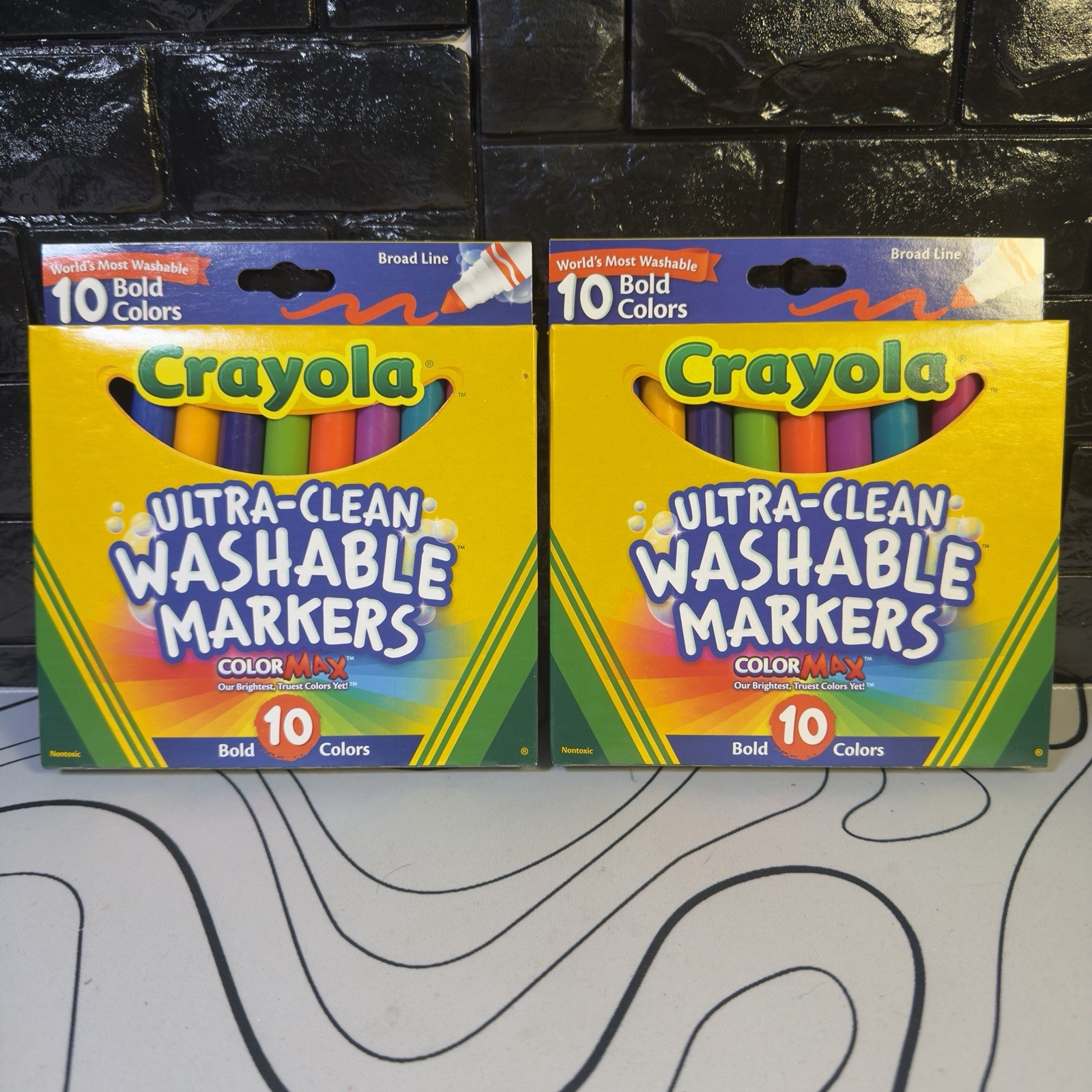 Crayola Ultra-Clean Washable Broad Line Markers 10 Pack New in Boxes Set Of 2