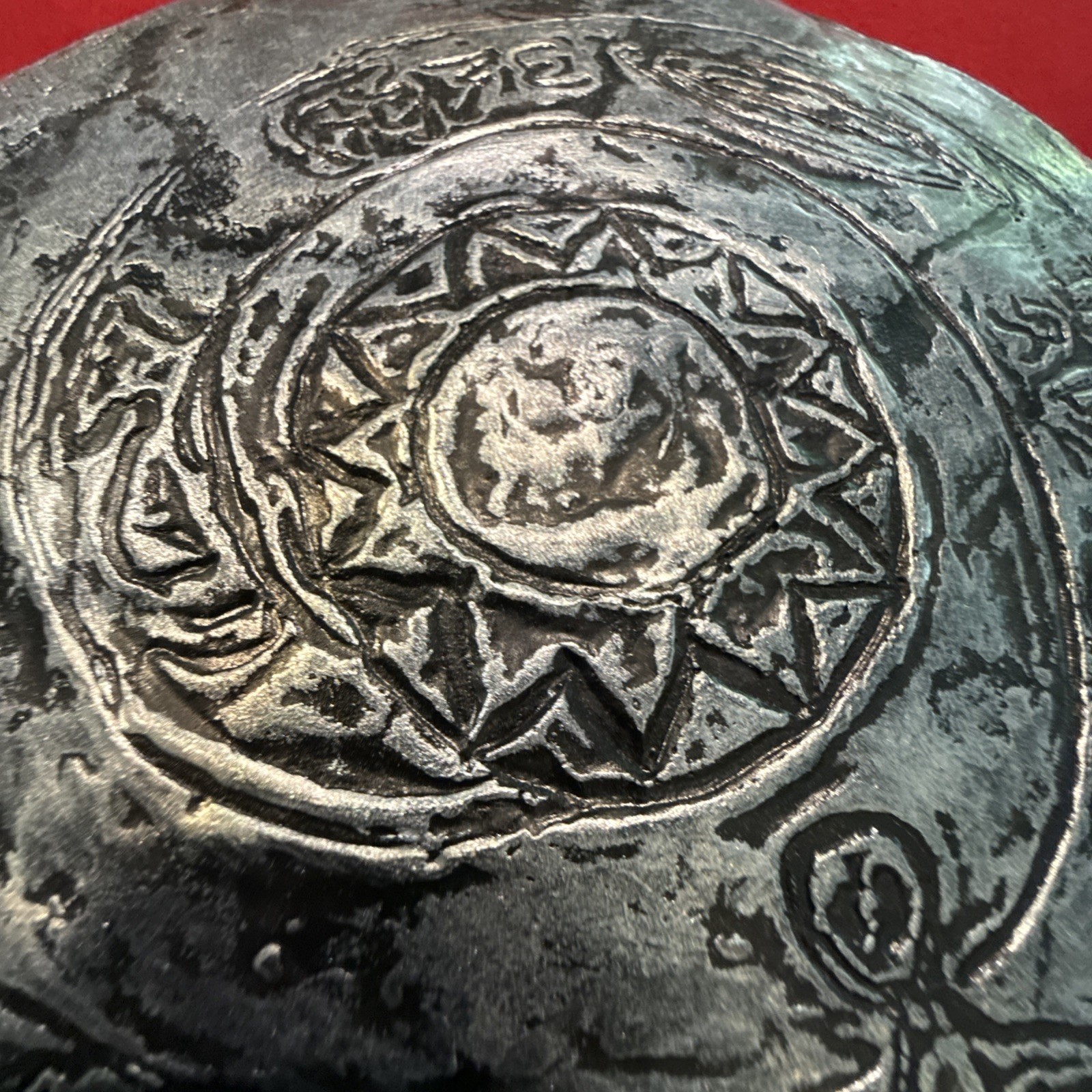 7.5″ Diameter Dropa stone Replica found near the Bayan Har Mountains in China