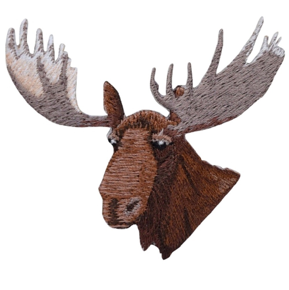 Moose Applique Patch – Antlers, Animal Badge 2.75″ (Iron on)