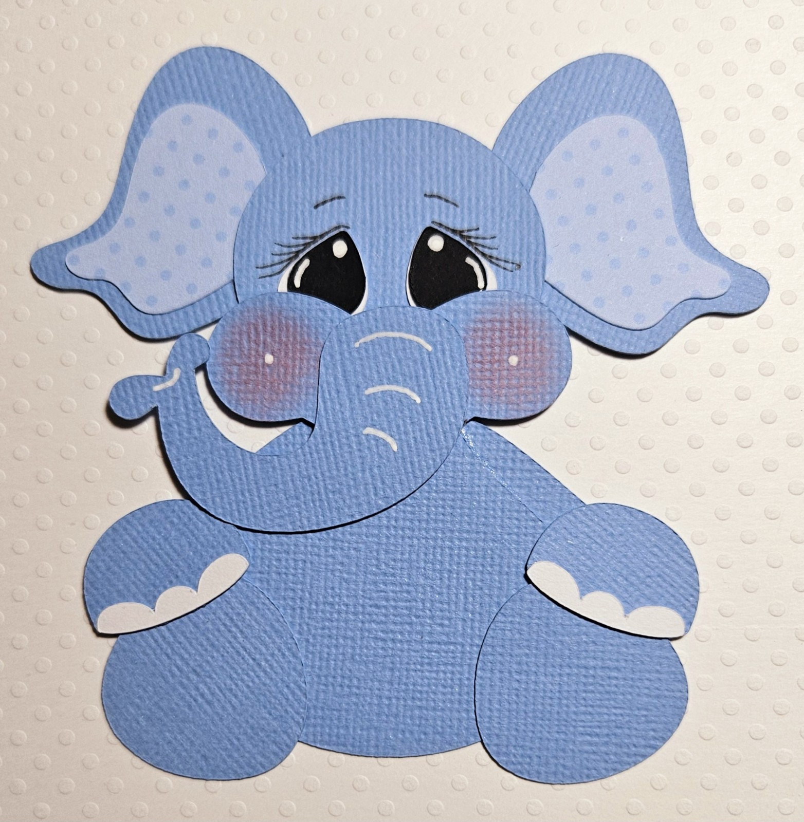 Blue Elephant. Scrapbook, Card making Paper Piecing