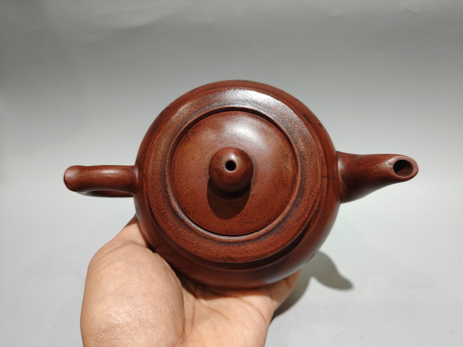 7″ Chinese Yixing Zisha Pottery Red Clay Quiet Leisure Elegant Auspicious Teapot