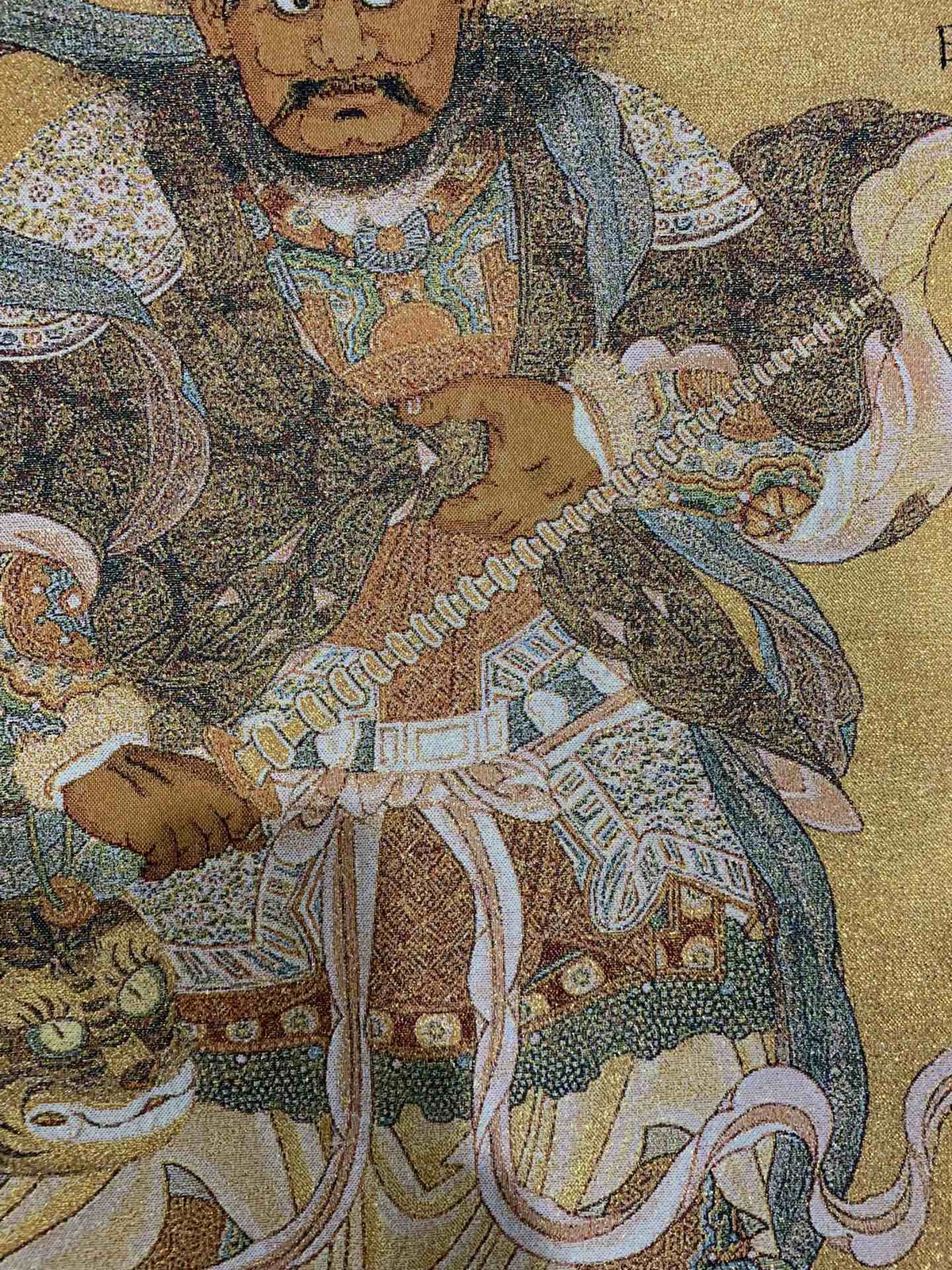 36″ China Cloth Silk Wealth God Zhao Gongming Wall Hanging Tapestry Meditation10