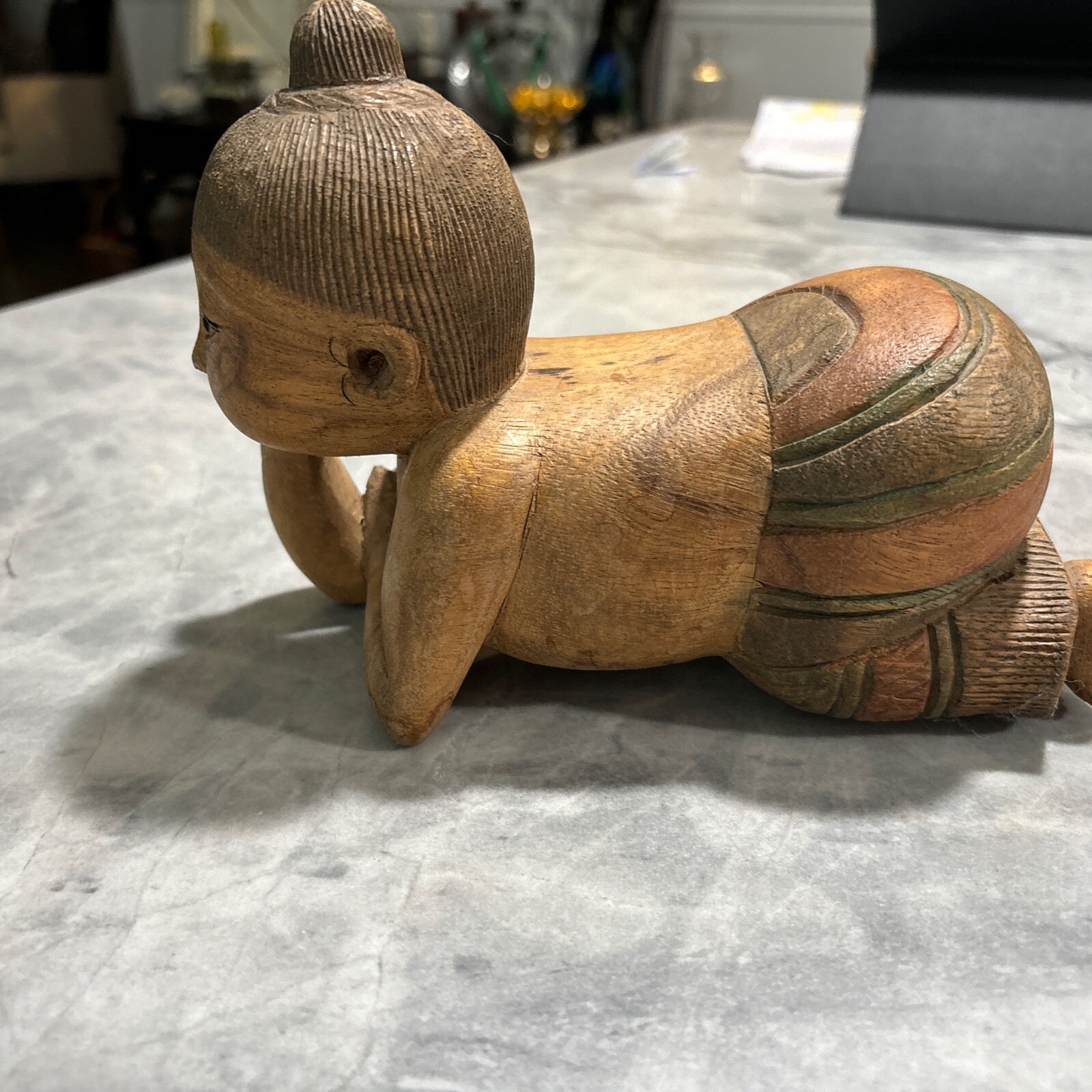 Asian Oriental Chinese Opium Pillow Wood Handcarved