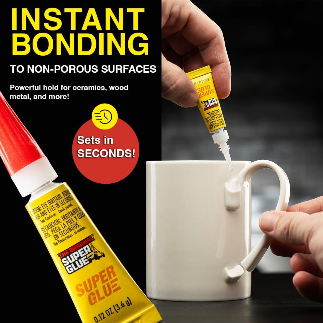 12-Pack Fast Dry Cyanoacrylate Adhesive Tubes, Precision Tip for Instant Repairs