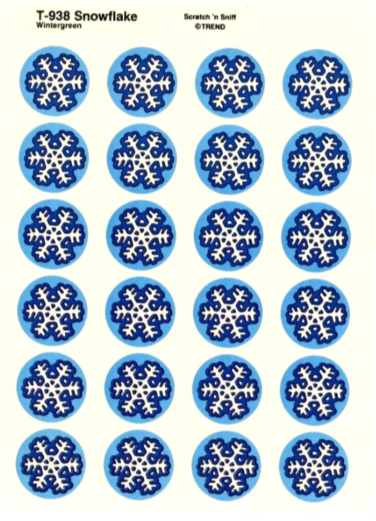 Vintage Stickers TREND Scratch n Sniff Sheet Snowflake Wintergreen