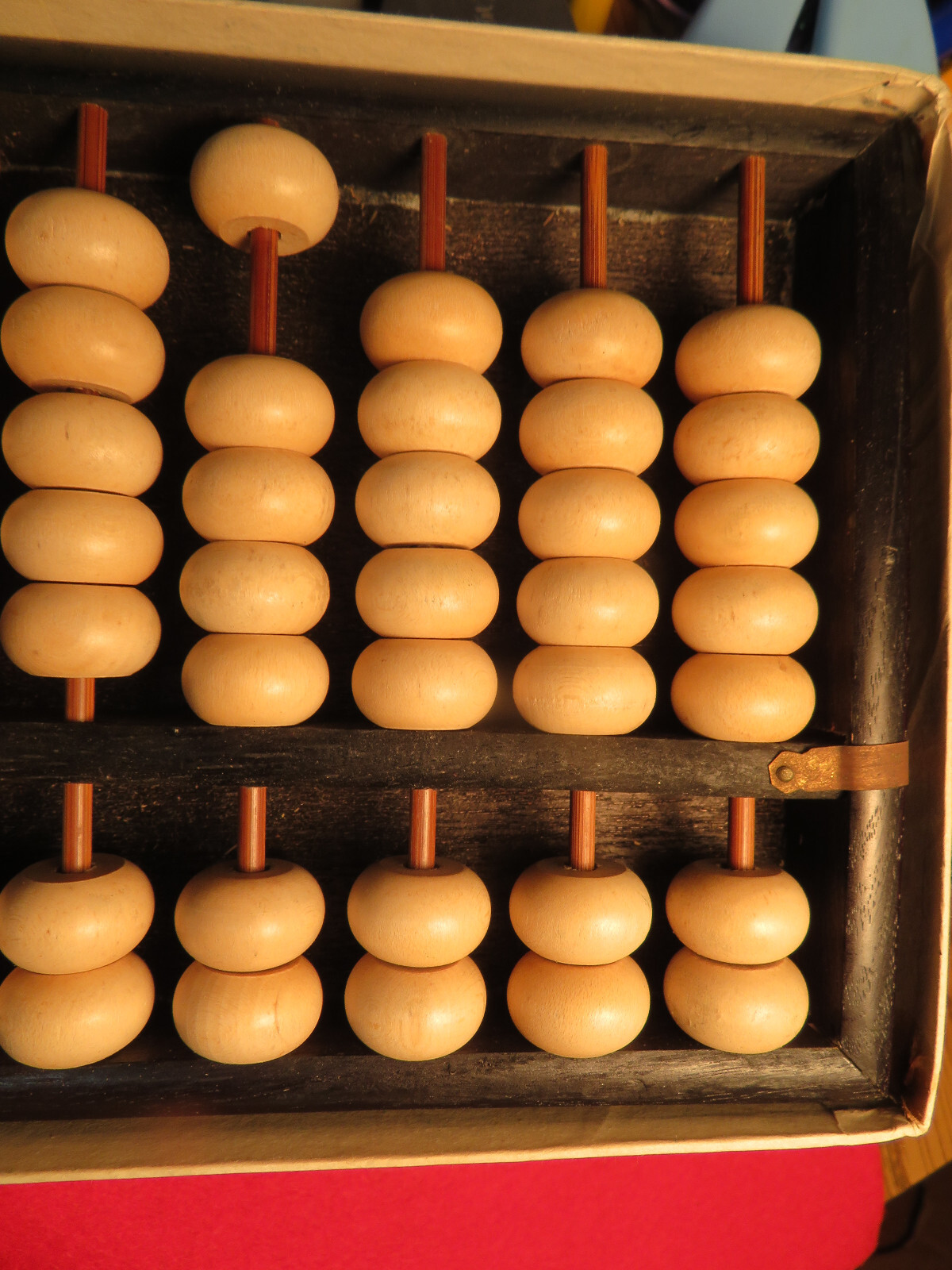 1957 Mr.Y.Fujimoto Japan Abacus 13 Rods 91 Beads, O/B w/booklet Takashimaya
