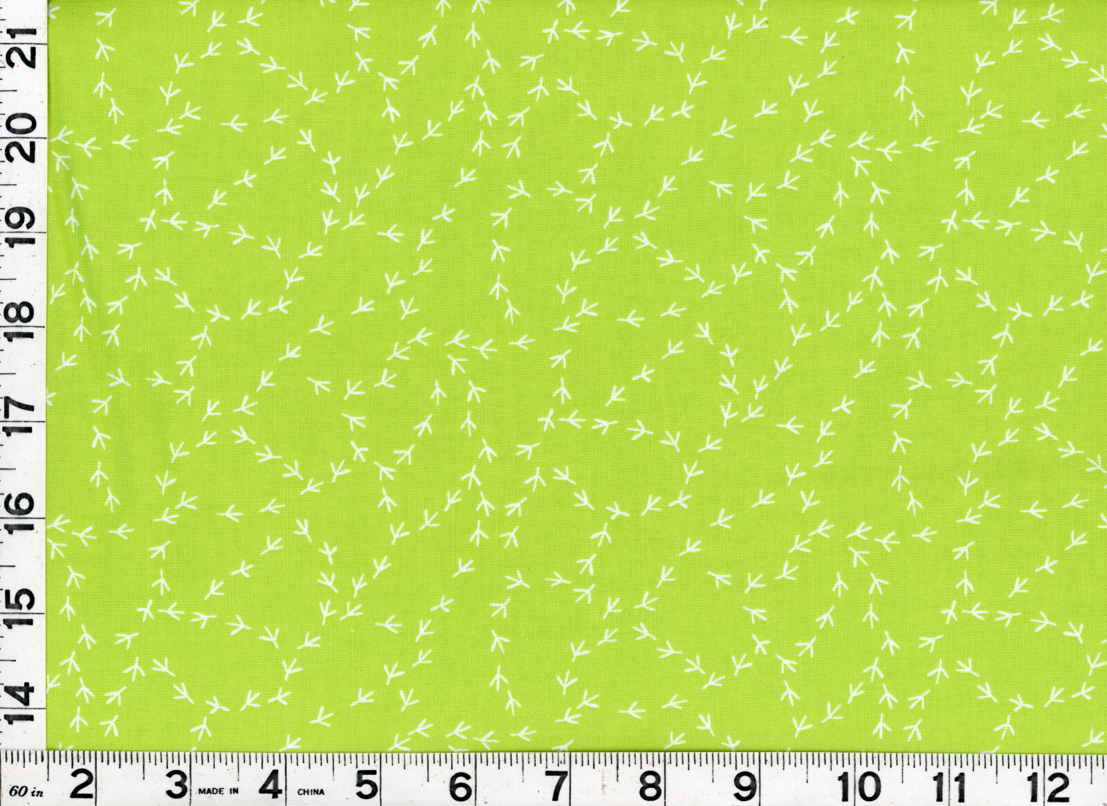 Cream Chicken Tracks on Yellow Green Quilting Sewing Fabric by the Yard #884