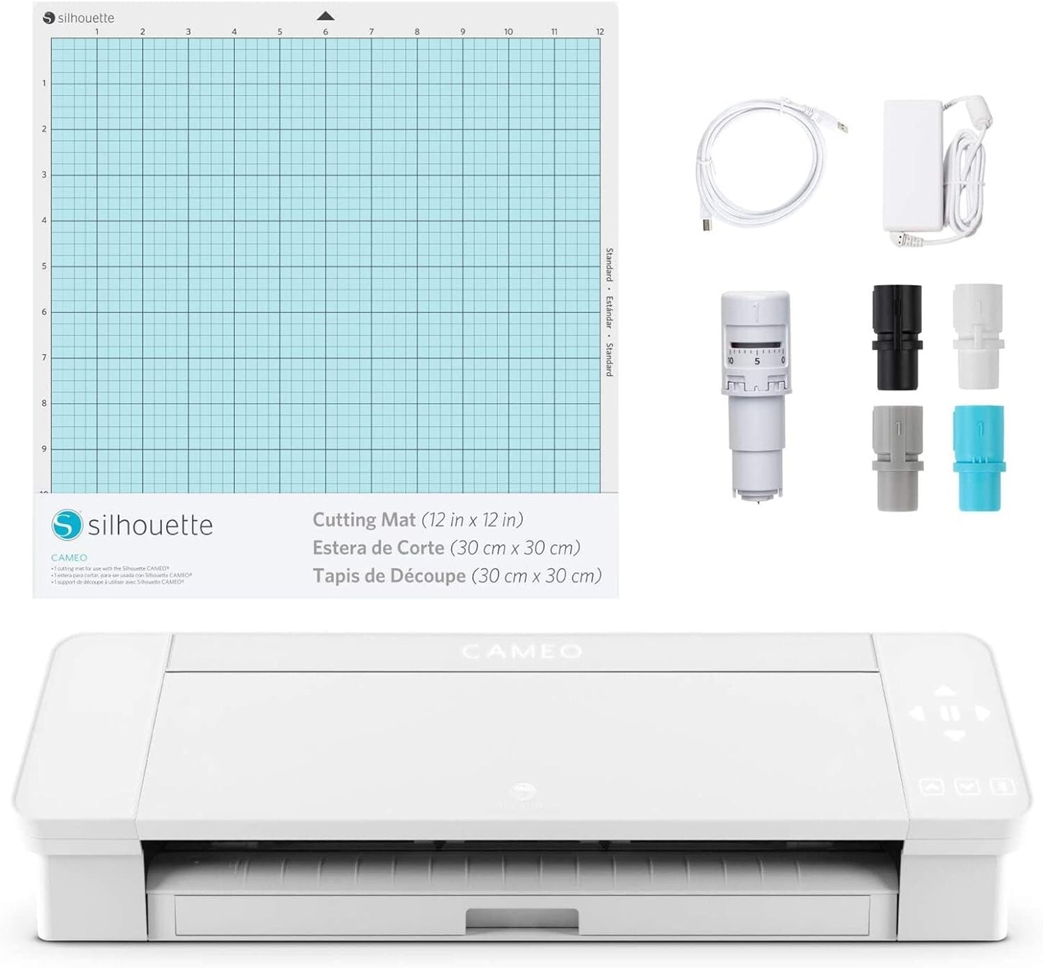 Cameo 4 with Bluetooth, 12″ Cutting Mat, Autoblade 2, 100 Designs and Studio …