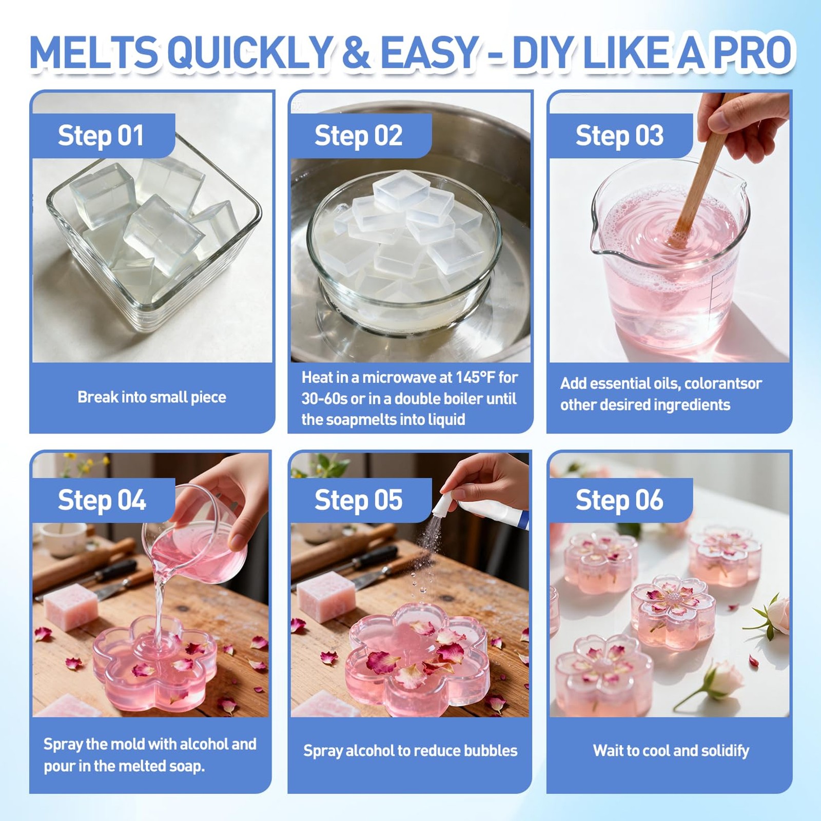 Soap Base – Moisturizing Melt Pour Soap Base for Crafting and Soap Making, Pre-C