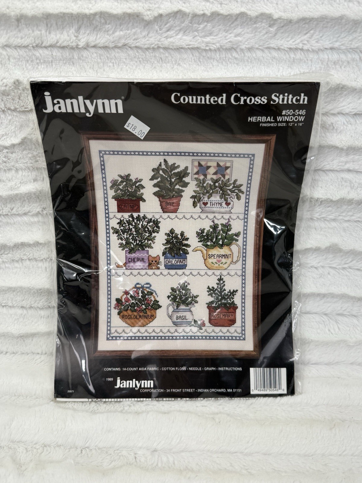 Janlynn HERBAL WINDOW Counted Cross Stitch Kit #50-546 12″-16″ NEW Free Ship